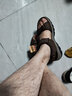 斯凯奇（Skechers）男鞋魔术贴凉鞋运动休闲户外鞋简约露趾沙滩鞋子防滑拖鞋 巧克力色/CHOC 41 实拍图