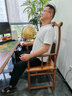 慢象红木家具非洲鸡翅木（学名：非洲崖豆木）大官帽椅实木太师椅靠背椅中式办公椅电脑椅休闲阳台椅会客椅 长62*宽50*高119(座高48)cm 实拍图