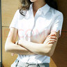雀后衬衫女短袖职业白衬衣工作服工装气质正装夏装款 白色 XXXL 实拍图