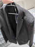 罗蒙（ROMON）西服男士春秋季毛呢西装男商务休闲上衣服外套男装 灰色加棉 3XL 实拍图