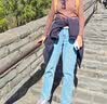 逸阳直筒牛仔裤女春秋季新款宽松显瘦小个子窄版烟管裤子 牛仔蓝 26 实拍图