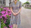 俞兆林（YUZHAOLIN）妈妈装2024新款洋气衣服年轻夏裙子中年女装40岁50气质雪纺连衣裙 绿色 XXL (建议110-120斤) 晒单实拍图