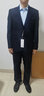 罗蒙（ROMON）西服套装男士修身西装职业正装新款结婚新郎伴郎商务服 906藏青（二扣）【2件套】 L 175 实拍图