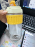 名创优品（MINISO）一盖两用提手玻璃杯冷萃杯便携式吸管杯咖啡杯茶杯(雏菊黄500ml) 实拍图