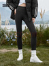 森马森马休闲裤女磨毛修身小脚裤小个子冬纯色九分鲨鱼裤弹力 黑色90001 165/70A/L 实拍图