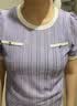初申夏季短袖T恤女时尚气质肌理感面料小香风撞色上衣小衫S13KT1022 实拍图