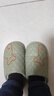洁丽雅 防水棉拖鞋女冬季室内家居防滑情侣居保暖外穿皮拖鞋男冬天棉鞋 绿色 38-39 (适合37-38码) 实拍图