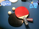 双鱼（DOUBLE FISH） 乒乓球拍初学者成品拍双面反胶皮套装快攻型学生业余训练乒乓拍 横拍 3A+横拍（单）12球 实拍图