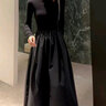 妍莉芬（yanlifen）连衣裙法式长裙春季女装新款2025年气质套装黑色针织外套裙子春秋 连衣裙【单件】 55/60kg/L 实拍图
