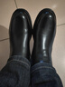 红蜻蜓男鞋冬季新品棉鞋男加绒保暖头层牛皮侧拉链高帮男靴商务正装皮鞋 黑色 40 实拍图