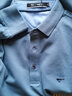 七匹狼长袖t恤男固色简约秋季翻领纯棉polo保罗衫男装商务纯色打底衫 灰蓝-3.0升级纯棉固色 M 165/84A(M) 实拍图