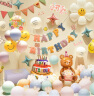 烟雨集 生日场景布置生日气球儿童女孩气球装饰周岁生日布置缤纷小熊 晒单实拍图