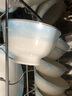 传世瓷 碗碟套装  景德镇陶瓷碗餐具套装 家用骨瓷高脚防烫碗4.5寸 纯白 青幽蓝羽60件豪华装 豪华装 实拍图