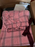 三枪（THREEGUN）睡衣男女纯棉抗静电新疆棉绒布格纹开襟长袖长裤家居服套装 女 暖桔格 L 实拍图
