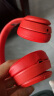 适用Beats Solo3 Wireless头戴式蓝牙耳机套海绵套耳罩耳机棉solo2耳机套耳机配件 红色【蓝牙版，蛋白皮耳套一对】 实拍图