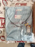 诺宜（NuoYI）月子装月子服哺乳衣纯棉孕产妇家居服睡衣J38158条纹蓝色XL 实拍图