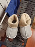 小猪球球 婴儿鞋子秋冬季加绒加厚保暖软底羊皮毛一体宝宝新生儿学步鞋 灰色 内长13cm  7-14个月 实拍图