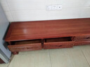 祥瑞嘉缘菠萝格实木电视柜中式小户型客厅地柜古典雕花储物金花梨木电视柜 花梨色 1.4米*宽42*高41 实拍图