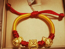 六福珠宝足金硬金吉祥虎头BB黄金转运珠路路通宝宝礼计价HIGTBB0002 2.87克(含工费640元) 实拍图