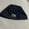 李宁（LI-NING）泳帽男女长发舒适布游泳帽时尚护耳不勒头不粘发泳帽 LSMP151黑色 实拍图