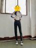 轩莱雅直筒牛仔裤女春秋季新款宽松复古高腰显瘦小个子九分烟管裤子女潮 蓝灰色 M 实拍图