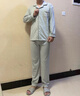 另约德绒睡衣男款秋冬季2026新款春秋冬天薄绒加厚保暖宽松家居服套装 21507QH 纯色黑边 浅灰 XL 实拍图
