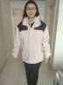 BRELRMON时尚三合一冲锋衣男女短外套风衣夹克秋冬加绒保暖户外滑雪登山服 DZ23658嫩粉-男女同款 3XL 实拍图