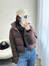 托玛菲短款棉服女冬季女装2025新款羽绒棉衣外套小个子韩版加厚棉袄学生 咖啡色 S (80-95斤) 实拍图