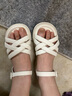 百丽童鞋儿童面包鞋女童凉鞋夏季新款编织时装鞋中大童露趾软底鞋 香草米 37 脚长22.4-22.8cm 实拍图