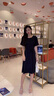 clotho Rennie品牌女装韩版短袖连衣裙女2025夏新款气质通勤休闲时尚收腰显瘦 黑色 M 实拍图
