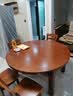 上林春天实木餐桌 可伸缩折叠实木餐桌椅组合餐桌餐椅圆形饭桌子餐厅家具 1.2米柚木色 一桌六椅 实拍图