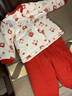 拉比儿童夹棉家居服套装秋冬男女童过年喜庆衣服内衣套装中国风120g棉 浅杏 90 实拍图