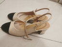 百丽（Belle）拼色通勤包头凉鞋女商场同通勤百搭单鞋A9A1DBH5 米白 38 (240mm) 实拍图