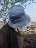 傲璐（AOLU）妈妈帽子中老年帽子老太太夏帽子女士薄款遮阳帽防晒渔夫帽母亲节 蓝色（+防晒袖套+防风绳） M(56-58cm) 晒单实拍图
