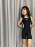 美津浓（MIZUNO）儿童游泳衣女专业竞速训练学生连体五分长裤速干泳装A1404黑150 实拍图