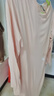 猫人女士睡衣女100%纯棉长袖纯色带胸垫简约宽松睡裙家居服虾粉L 实拍图