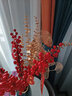 爱泽宝 红色发财果发发果红果北美冬青枝假花仿真花餐桌摆设客厅茶几电视柜新年装饰花婚庆乔迁花艺摆件 5支红果1银杏叶1尤加利+简律花瓶（配挂饰） 实拍图