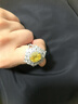 DidiZoo新款设计克拉大鸽子蛋戒指豪镶阿斯切钻彩宝饰品 黄钻 开口可调节 实拍图