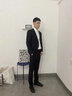汉尼（HANY）【高定工艺】纯羊毛西服套装男结婚新郎婚礼黑色高级商务西装男士 奥纽斯黑【平驳领7.8CM 合身版】 46 【西裤请联系客服选择尺码】 实拍图