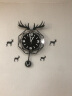 Canovoe欧式钟表客厅挂钟表挂墙鹿头网红时尚现代个性创意时钟石英钟挂表 小号 35*57cm 配小鹿墙贴 实拍图