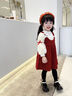 G.DUCK KIDS女童连衣裙春秋季新款洋气春装周岁礼服女宝宝公主裙套装儿童套装 酒红色套装 90 建议80-90cm1岁半-2岁cm 实拍图