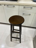 冬欧 实木高脚凳高凳子简约圆凳酒吧高脚凳家用凳吧台凳 加固款70厘米高【胡桃色】 实拍图