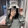 素锦初澜防晒帽子女夏季遮阳帽韩版防紫外线大檐遮脸太阳帽发箍UV空顶骑车 米色 UPF50+ 均码(55-60cm)含防风绳 实拍图