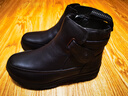 翁 不倒翁冬季防滑老年鞋 保暖皮鞋 中老年雪地鞋防滑棉鞋妈妈鞋17555-b 黑色（黑底） 37 实拍图
