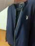 花花公子（PLAYBOY）夹克男春秋季外套立领外衣新款休闲宽松日常纯色百搭休闲棒球服 JR2030公版深蓝 加绒 2XL -(140斤-160斤) 实拍图