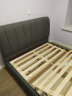 百冠环球床 布艺床北欧双人床 简约现代卧室家具 棉麻可拆洗婚床 单床（颜色备注） 气压结构1.5m*2.0m 实拍图