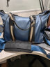 轩唯（Xuanwei）男包手提包男士休闲尼龙配真皮商务公文包大容量旅行单肩包斜挎包 蓝色小号 实拍图