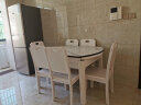 简派印橡 岩板餐桌简约现代可伸缩折叠小户型家用实木饭桌圆餐桌椅组合FR-103Y02 加厚岩板白色 1.35米一桌六椅 实拍图