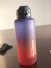 康知缘（KANGZYUAN）Tritan塑料水杯大容量杯子男女户外运动健身水瓶学生便携军训壶 蓝红渐变 1500ml 实拍图