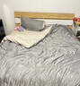 雅鹿水洗冰丝四件套夏季冷感裸睡床单被套双拼色刺绣被罩家用床上用品 曼森-山灰+中灰【凉感适合裸睡】 1.8m 床单款 四件套【被套2*2.3m】 实拍图